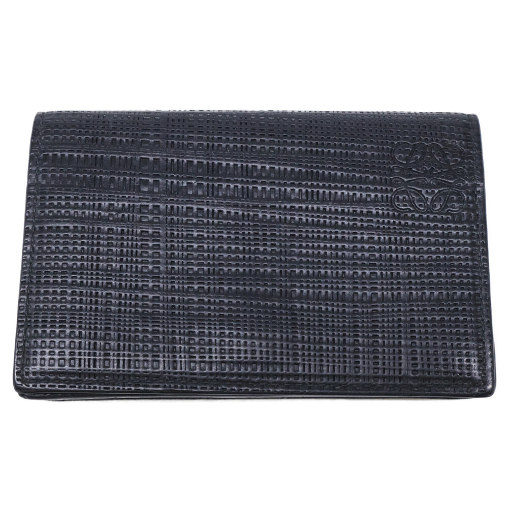 LOEWE Linen Anagram Leather Business Card Holder/Card Case, Black, Men's